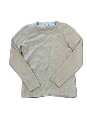 J.Crew 100% Cashmere Classic-Fit Crewneck Sweater - Heather Oatmeal Quiet Luxury